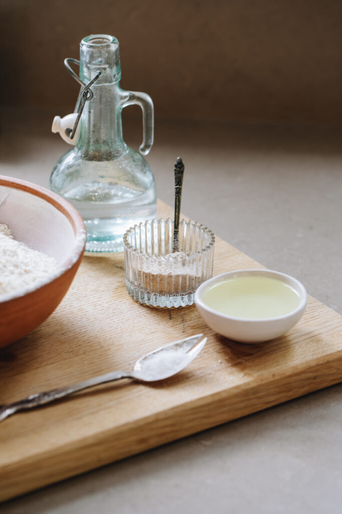 No-knead bread ingredients