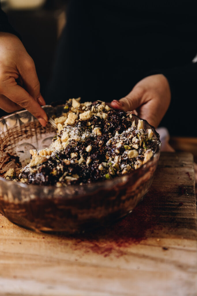 Mixing the ingredients 