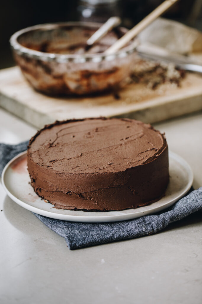 Buttercream covered cake