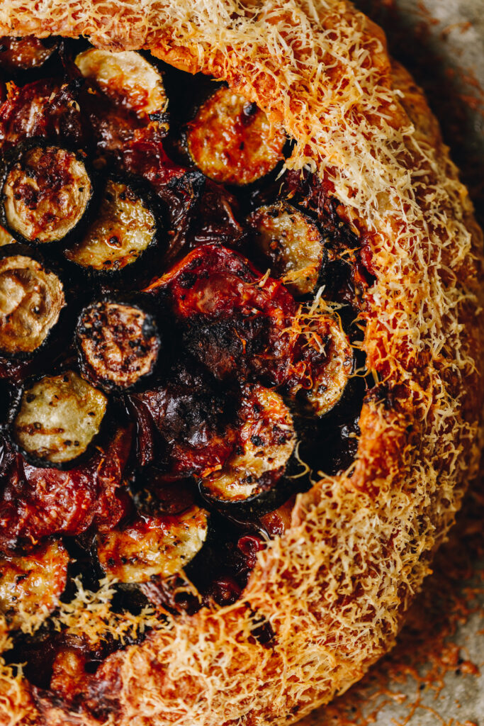 Roasted Tomato and Courgette Galette