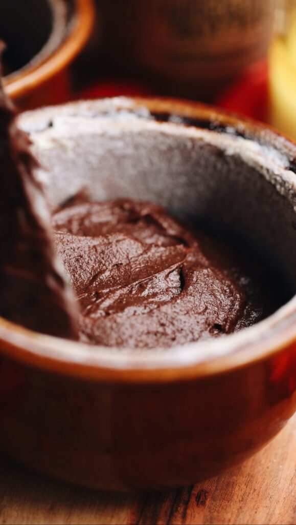 Spread the chocolate mixture into ramekins