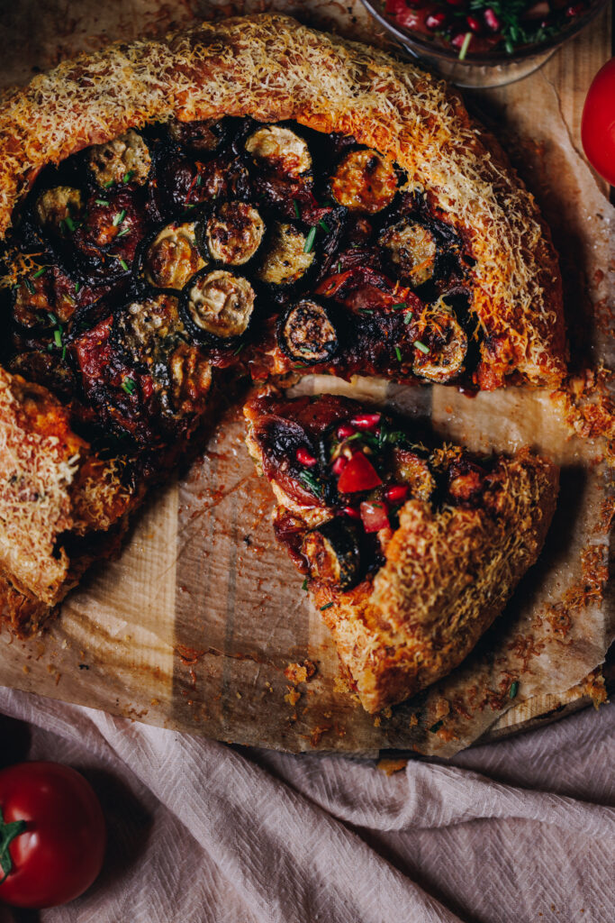 Roasted Tomato and Courgette Galette