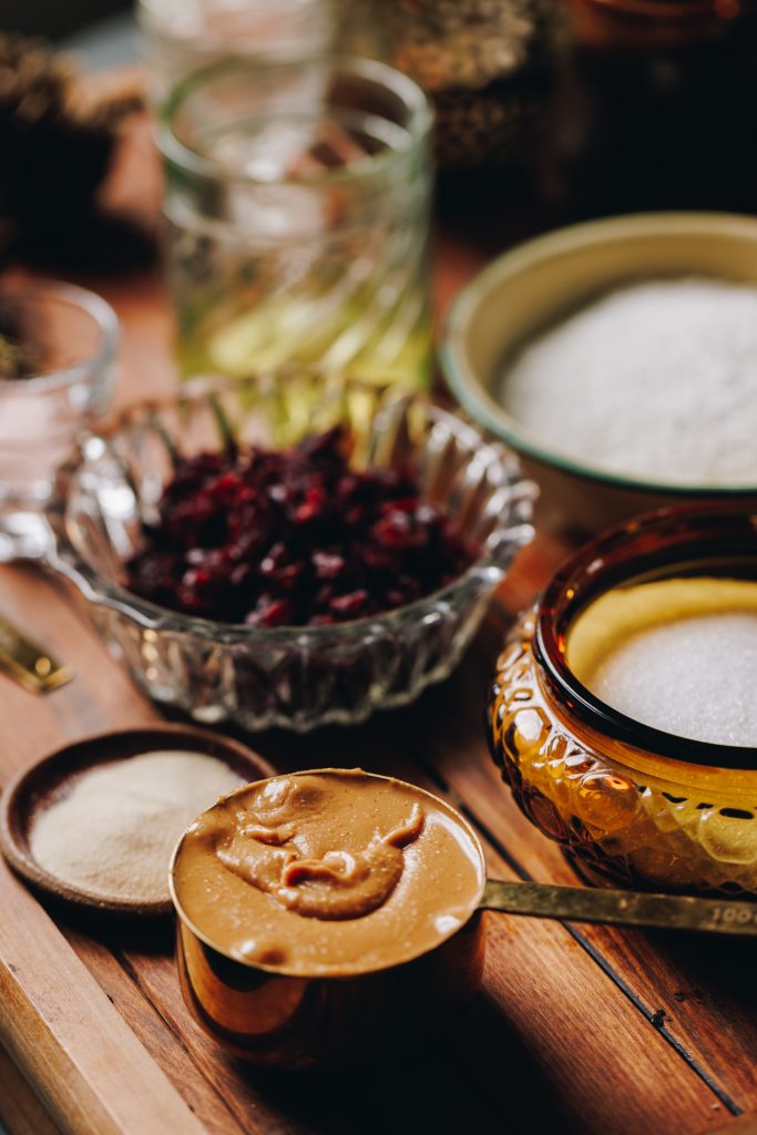 peanut butter and cranberries