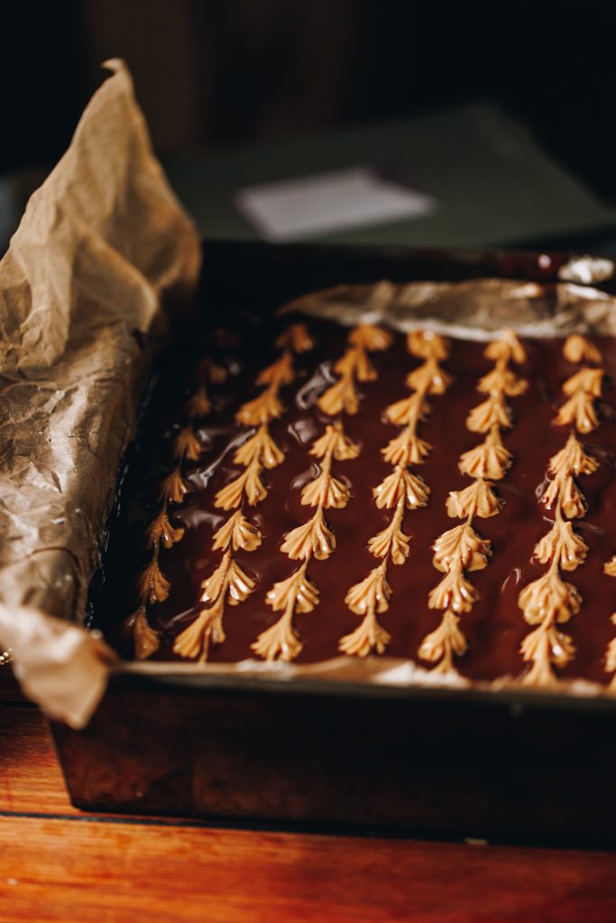 Peanut butter and chocolate topping