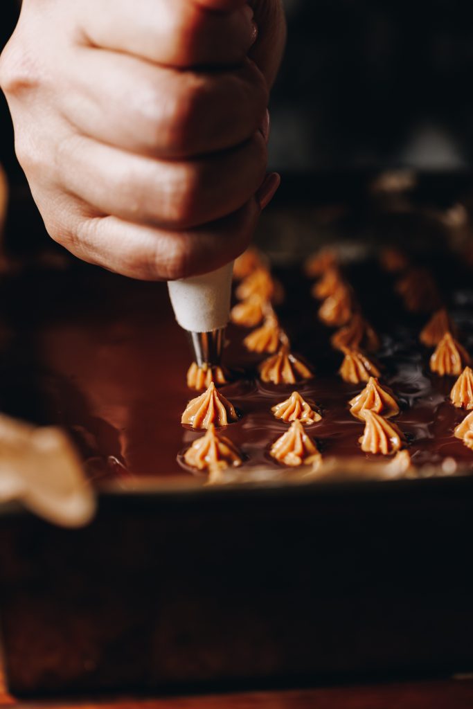 Peanut butter and chocolate topping