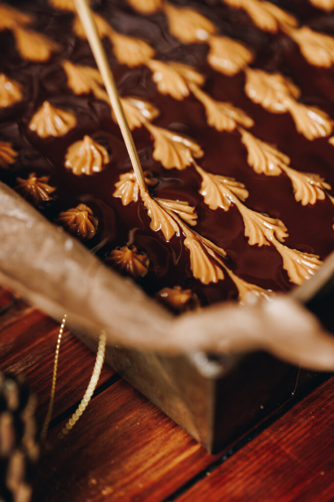 Peanut butter and chocolate topping