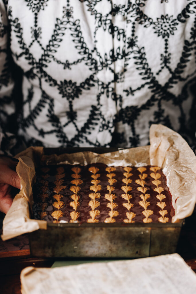 Peanut butter and chocolate topping