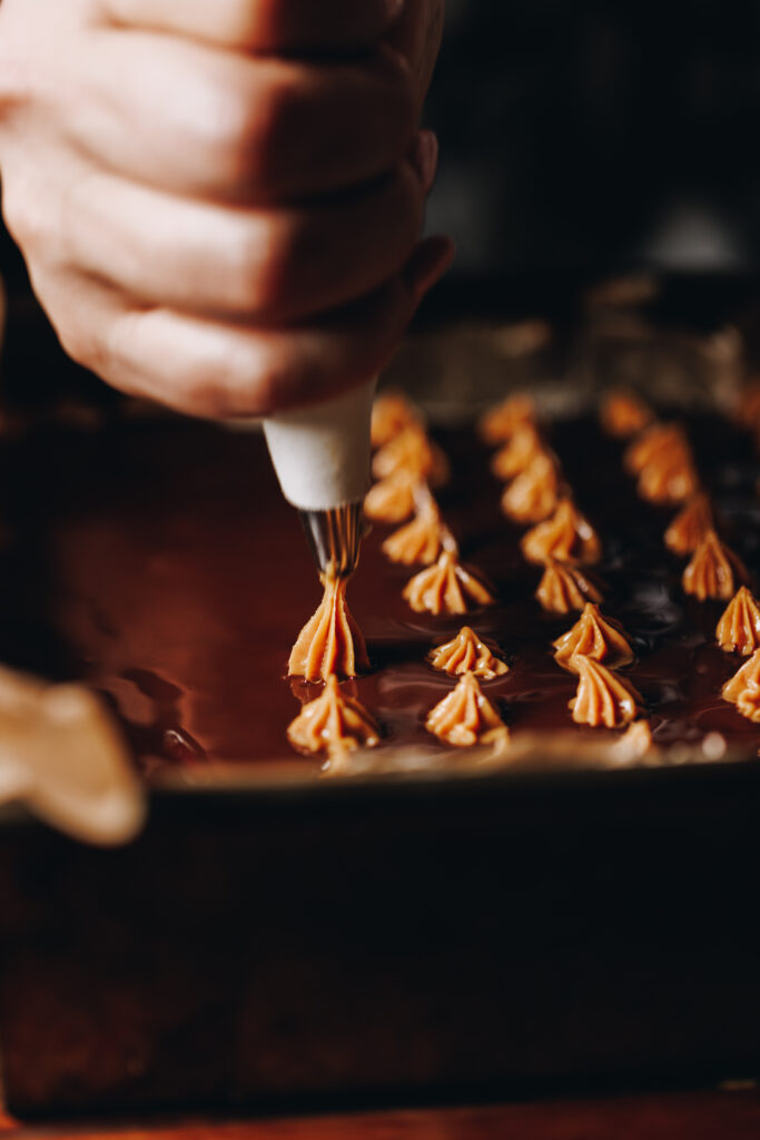 Peanut butter and chocolate topping