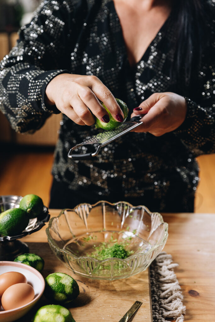Grated lime zest