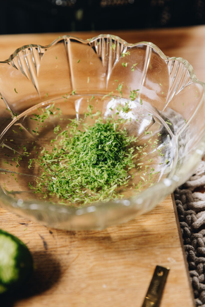 Grated lime zest