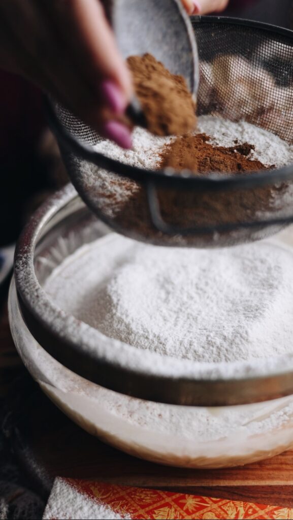Sift the dry ingredients