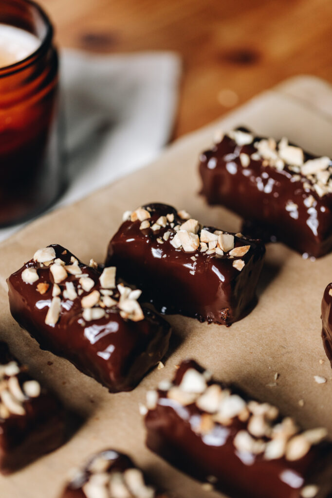 Caramel and Almond Chocolate Bars