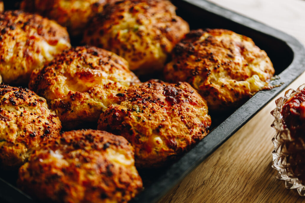 Brie Stuffed Honey Mustard Scones