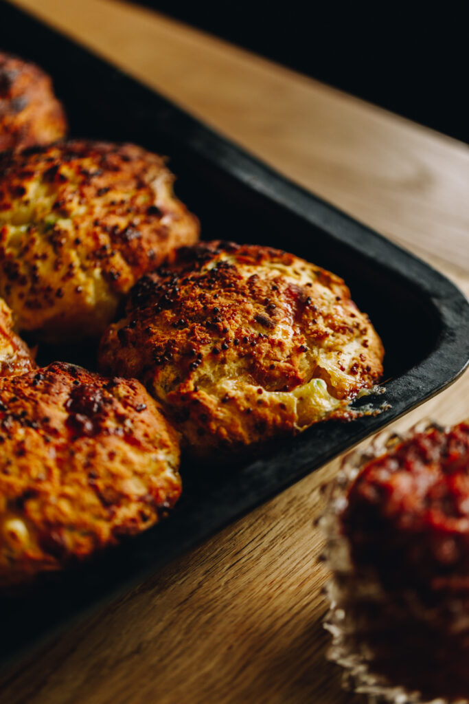 Brie Stuffed Honey Mustard Scones