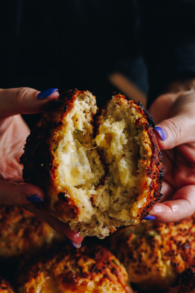 Brie Stuffed Honey Mustard Scones