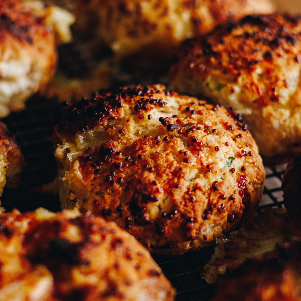 Brie Stuffed Honey Mustard Scones