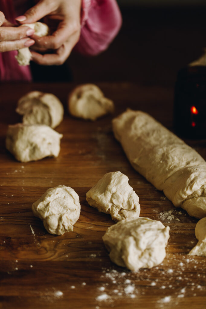Divide the dough in to equal pieces