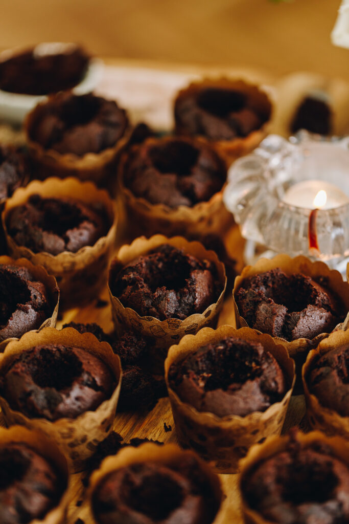 baked muffins with middles removed
