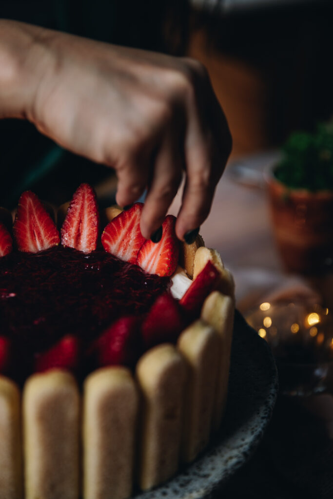 Sliced strawberries