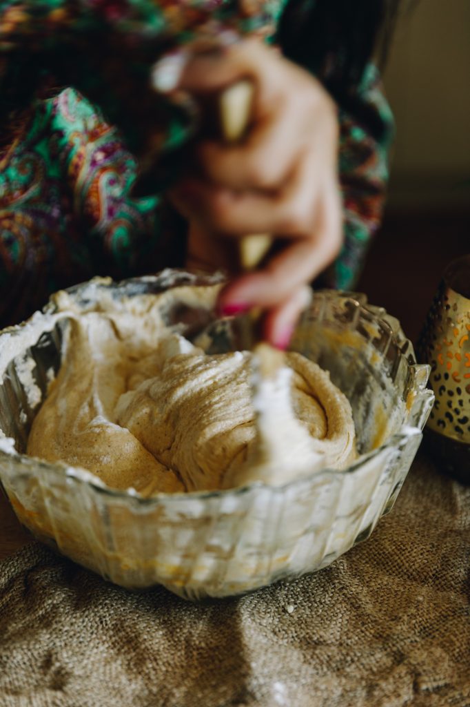 Folding the ingredients
