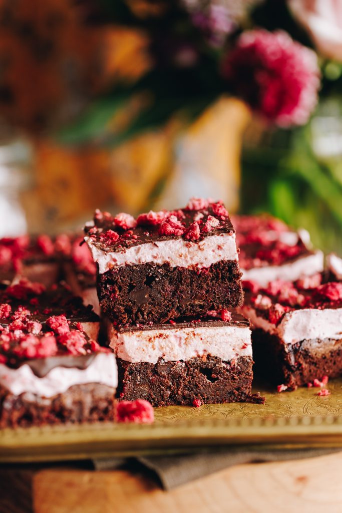 Chocolate Raspberry Brownie with Marshmallow
