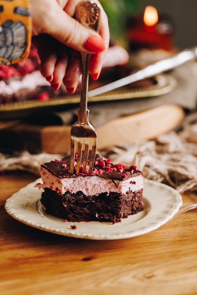 Chocolate Raspberry Brownie with Marshmallow