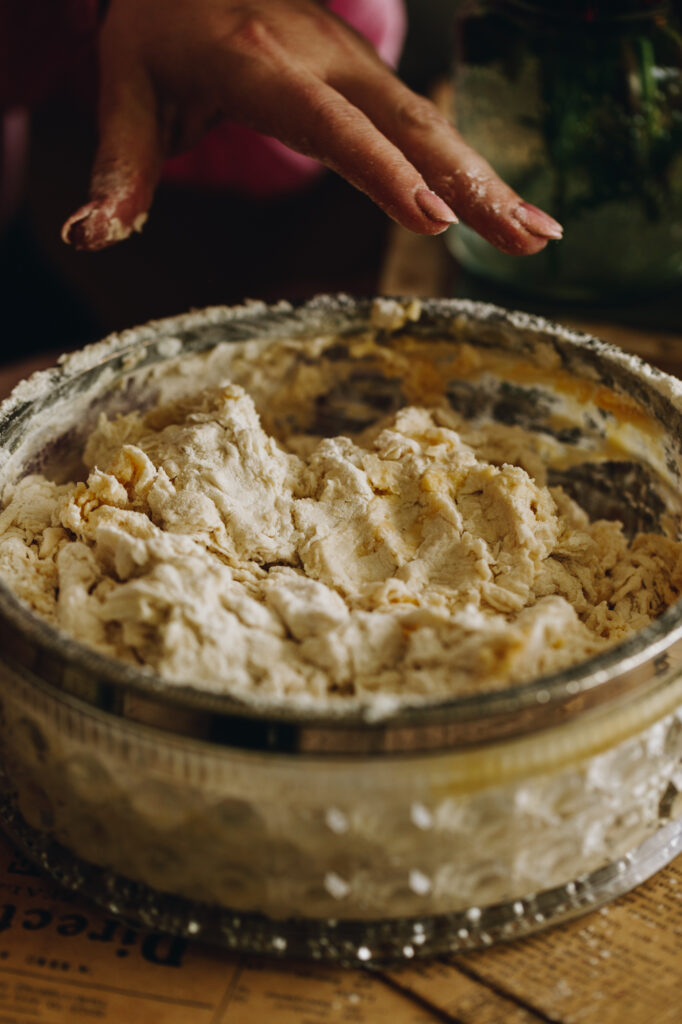 Combined dough ingredients