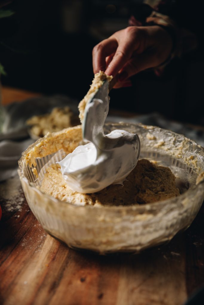 Meringue added to cake batter
