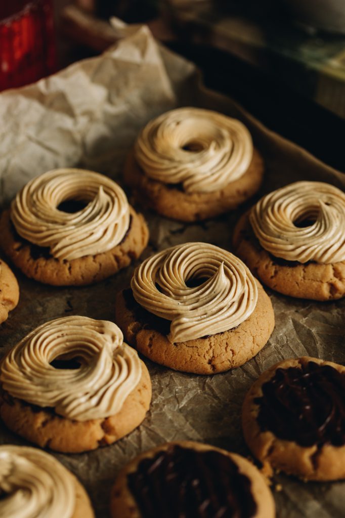 Buttercream on top of cookies