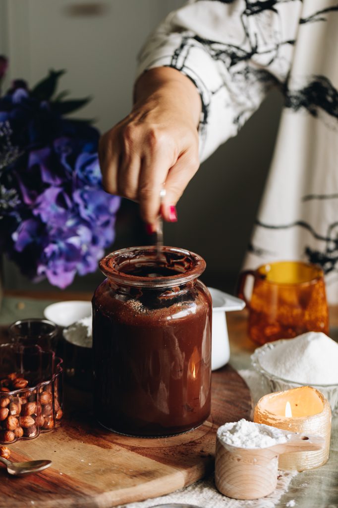 Cocoa mixture stirred