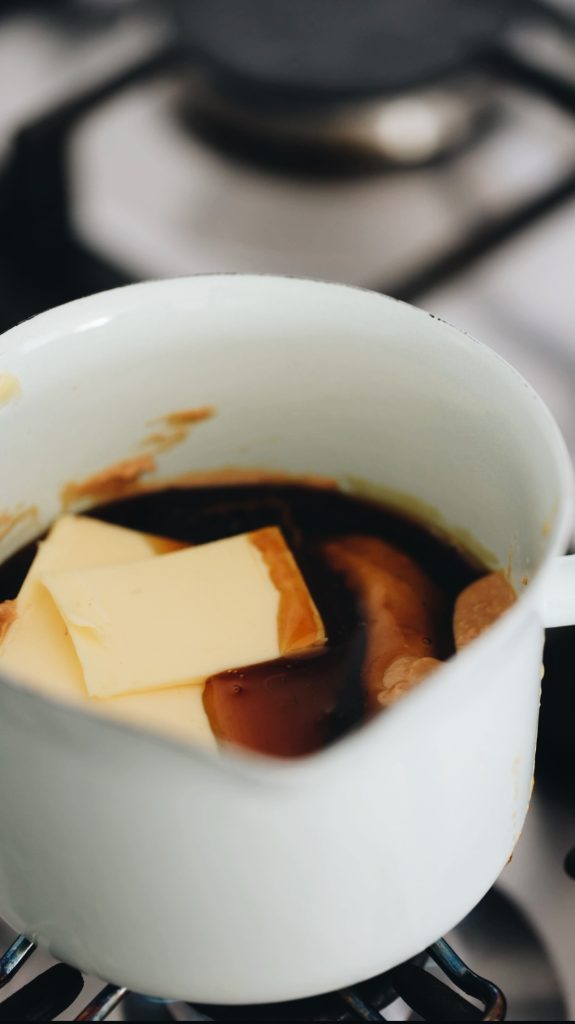 Butter and golden syrup melting
