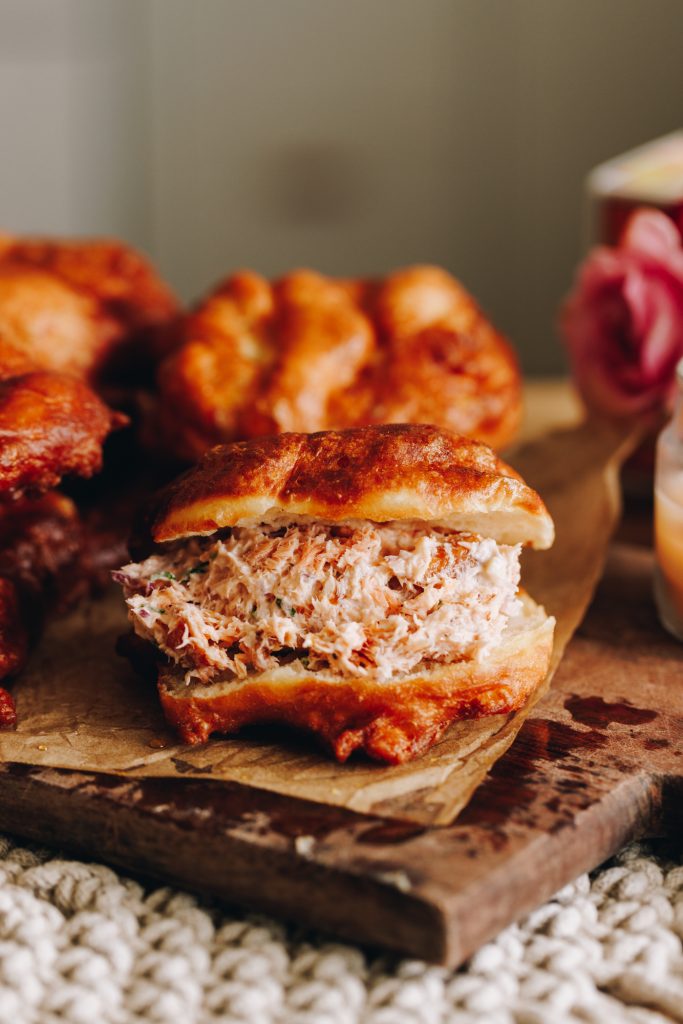 Light and Fluffy Fry Bread with Salmon 