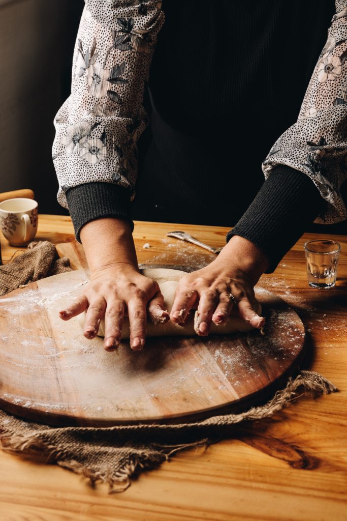 Kneading the dough