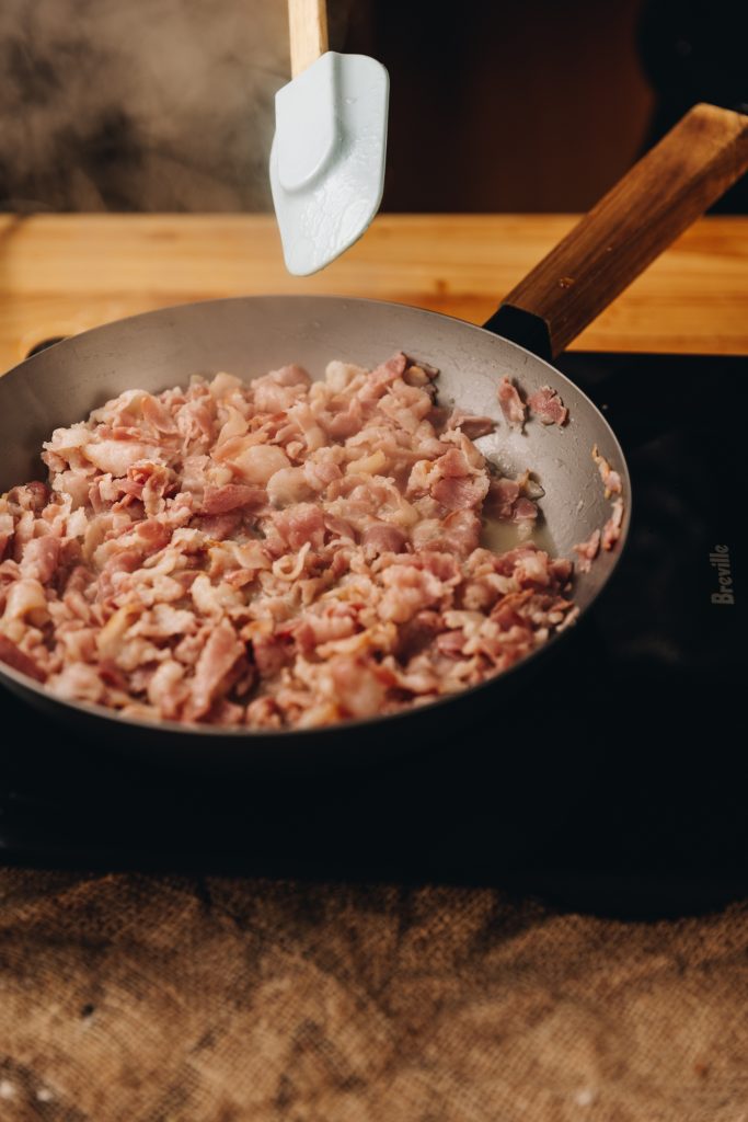 Frying bacon