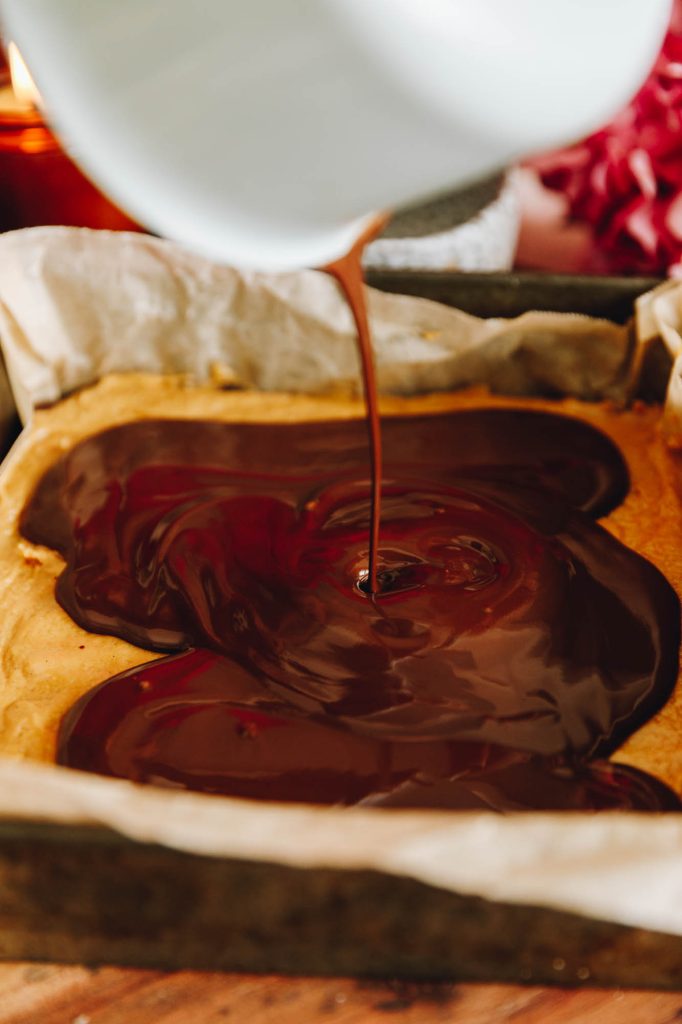 Pour on the chocolate