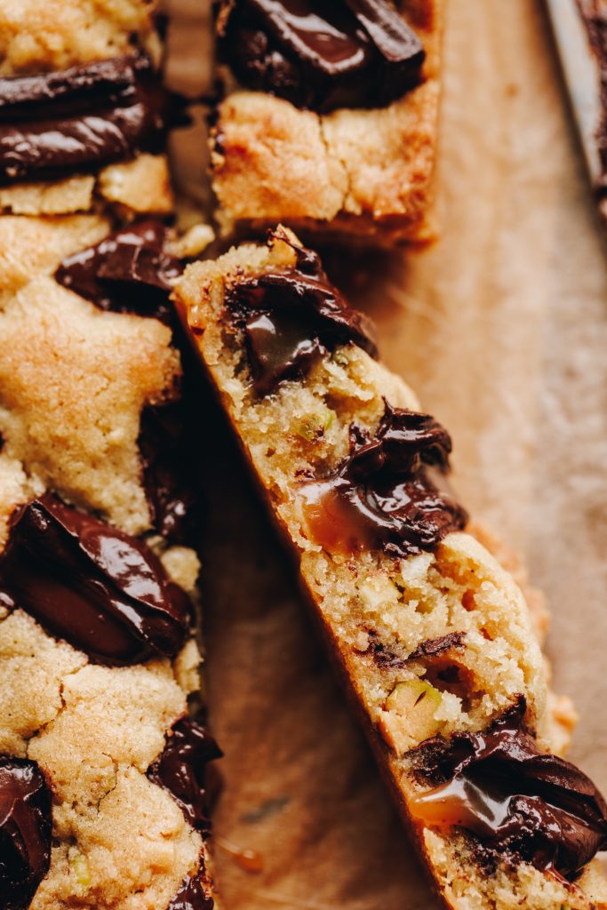 Pistachio Chocolate Cookie Slice