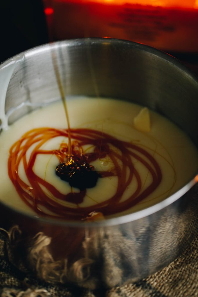 Add the golden syrup to the condensed milk