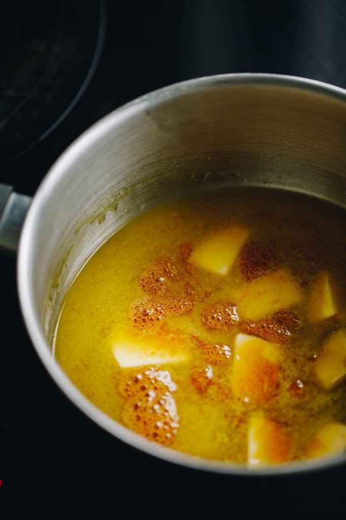 Melt the butter and golden syrup