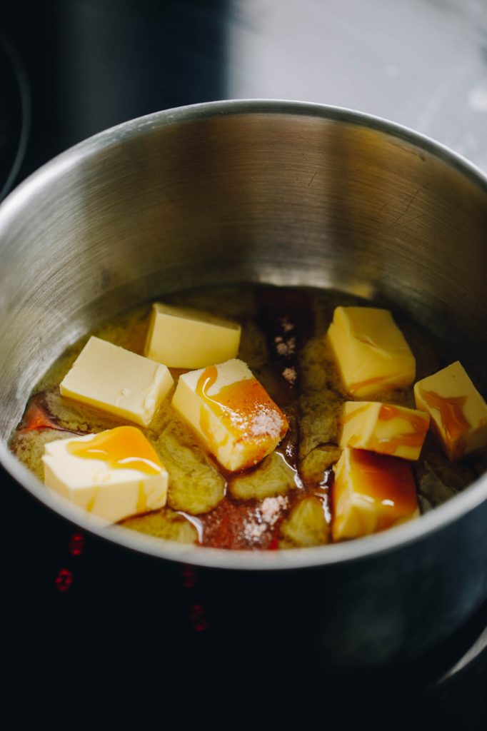 Melt the golden syrup and butter