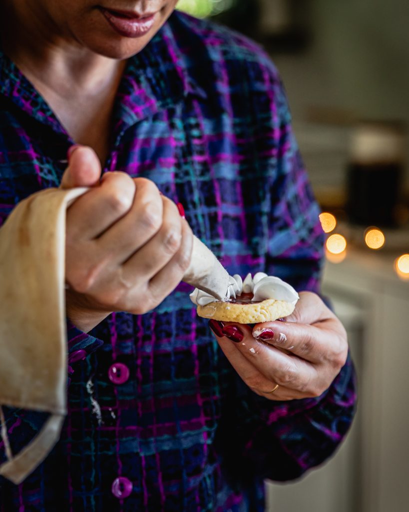 Piped meringue