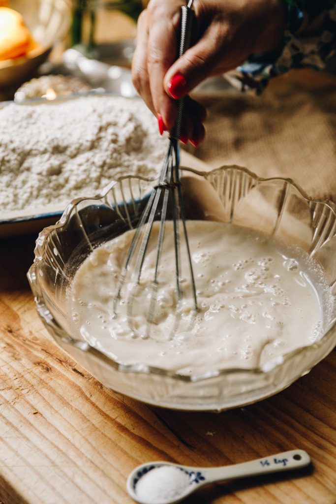 Yeast mixture stirred