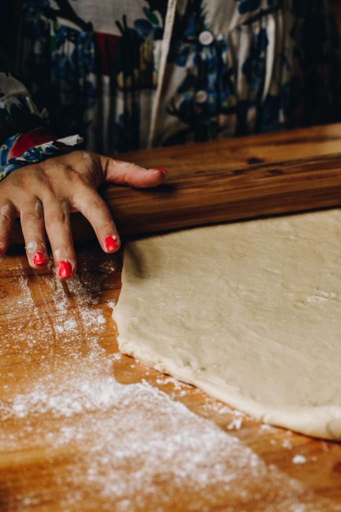 Dough rolled out