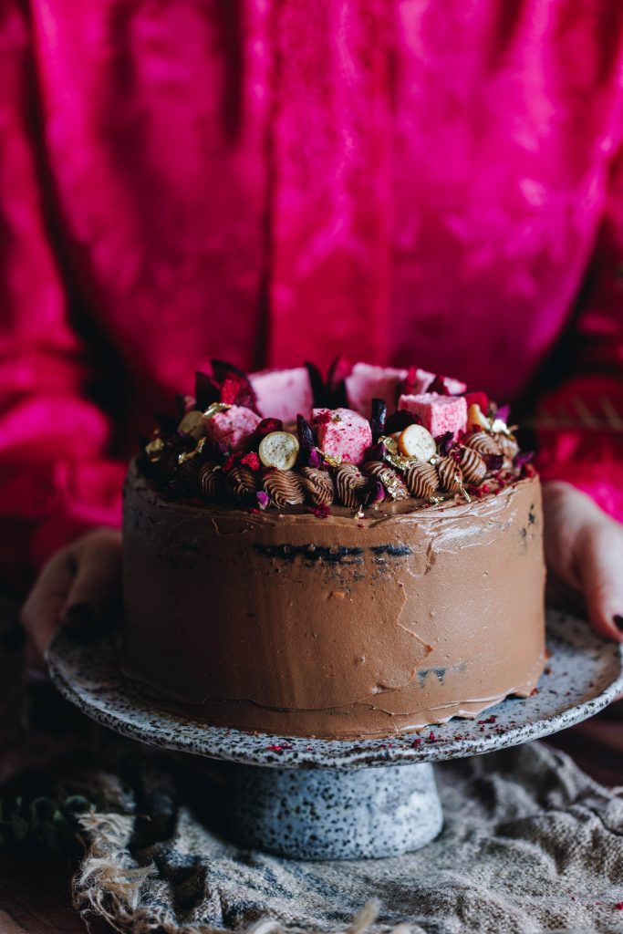 Chocolate Almond Cake with Chocolate Biscoff Buttercream