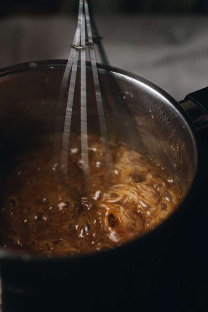 Boiling caramel