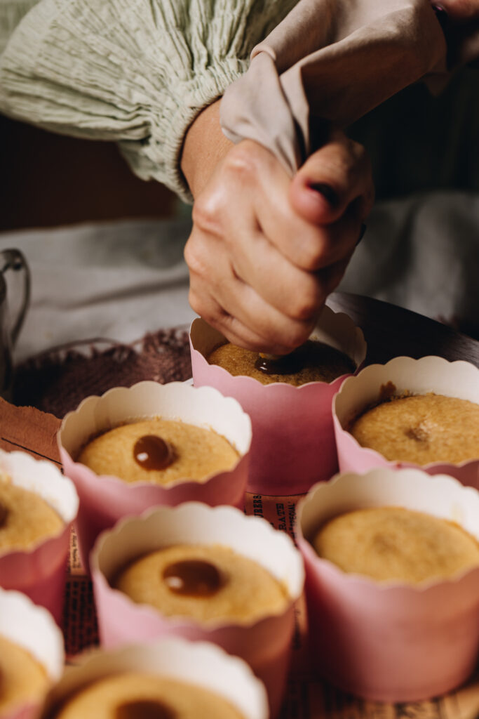 Caramel centre cupcakes