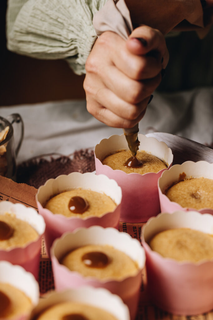 Caramel centre cupcakes