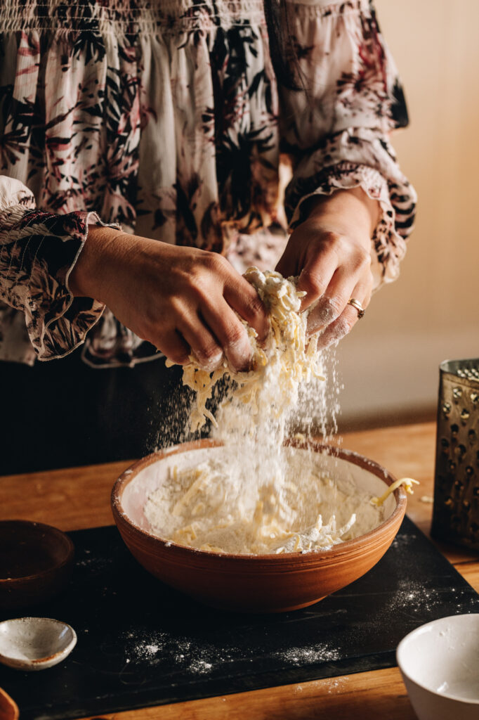 Rub the butter and flour together