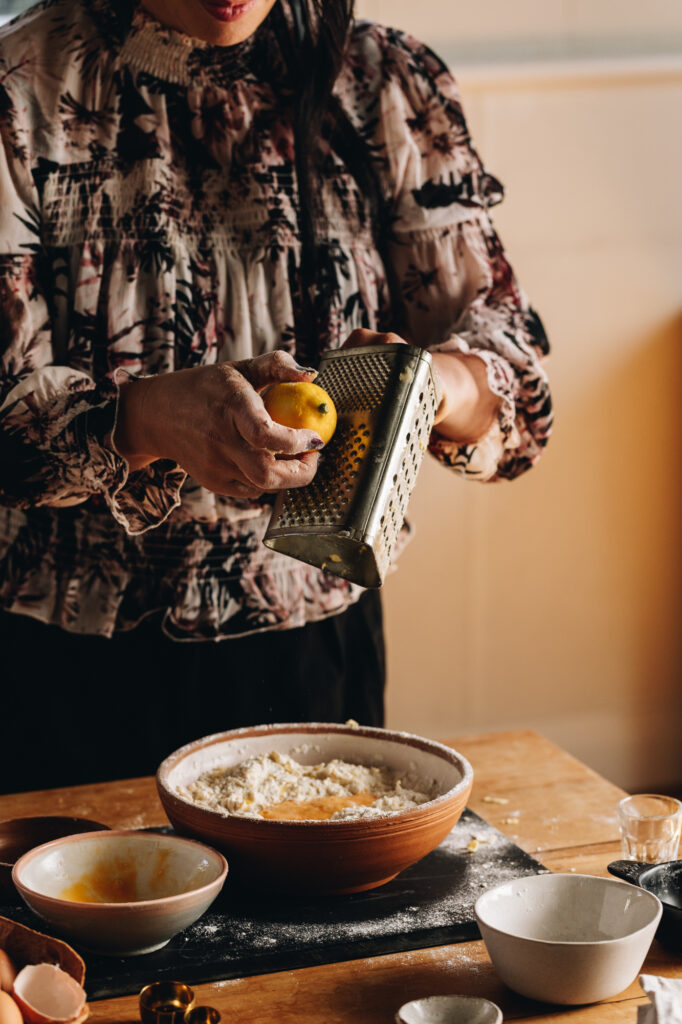 grated lemon zest
